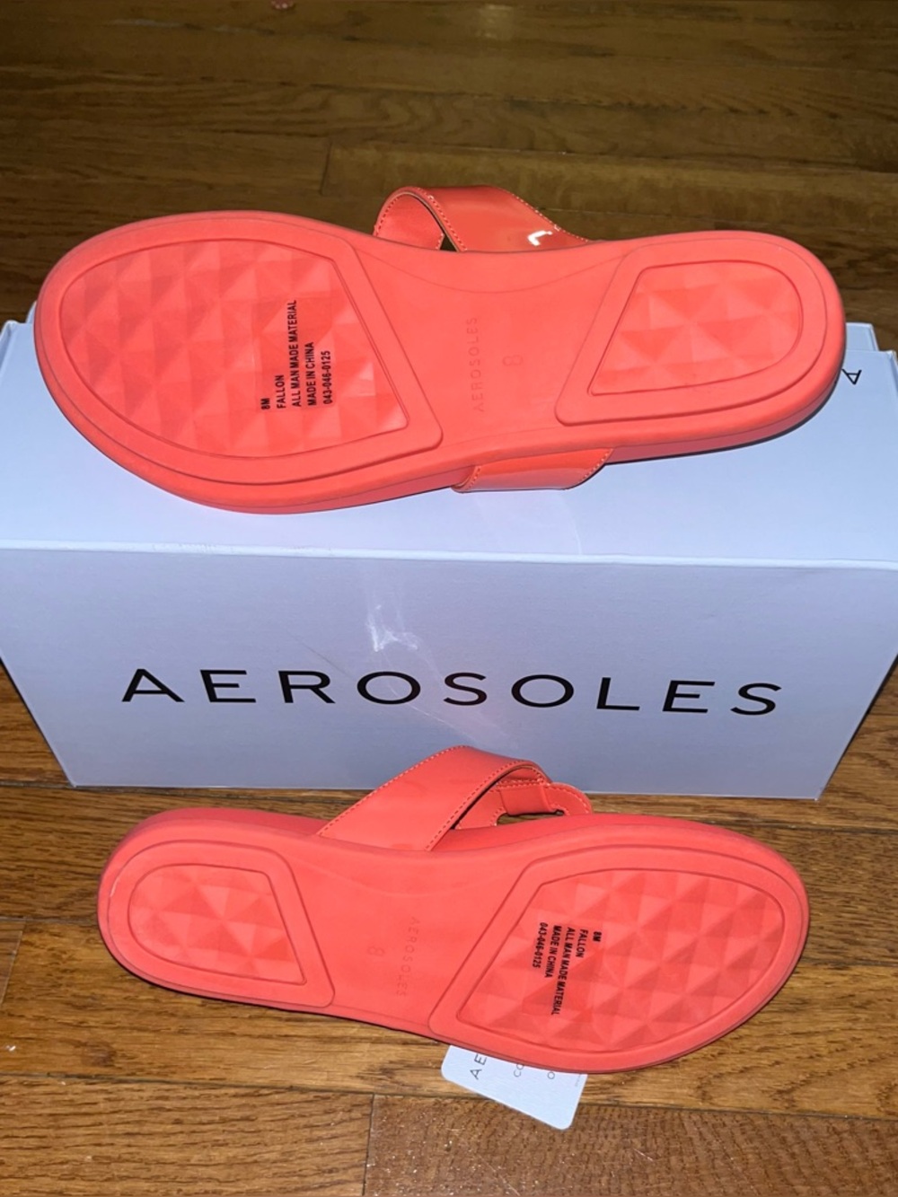 Aerosoles Fallon Harness Sandals Coral Patent Faux Leather Women’s Size 8 - Picture 5 of 9